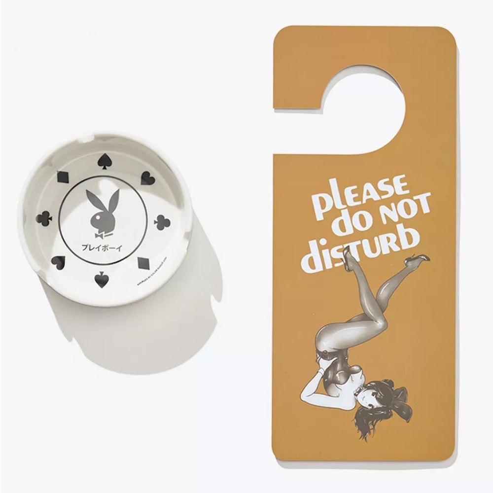 Color Bars Playboy Ash Tray & Do Not Disturb Sign Set